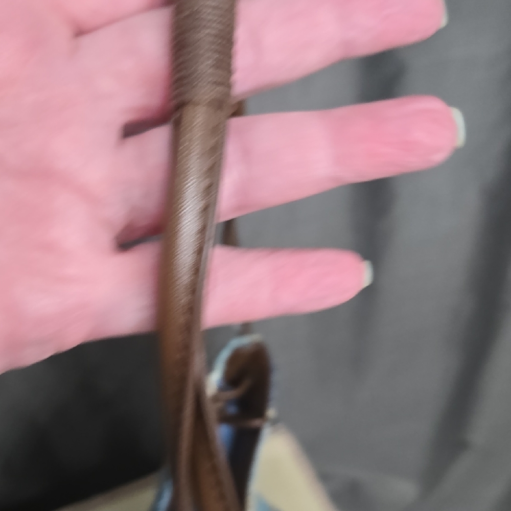 Relativity Blue and Brown Striped Shoulder Bag - Picture 11 of 13